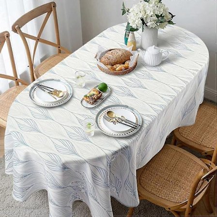 Oval dug, der passer til ovale borde, vandtætte duge, der passer til spisestue, indendørs, udendørs, dekorativ dug til hjemmet