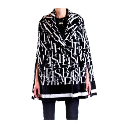 Elisabetta Franchi Coats Sort, Dame Poncho