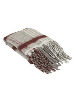 Pledd David ull/akryl 130x170cm Rød