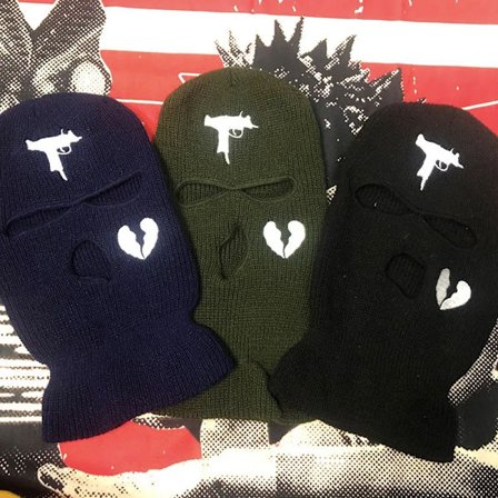 Winter Ski Mask 3-Hole Knitted Full Face Cover Balac lava Hat black