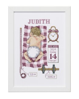 Stickpackung Bild Baby rosa