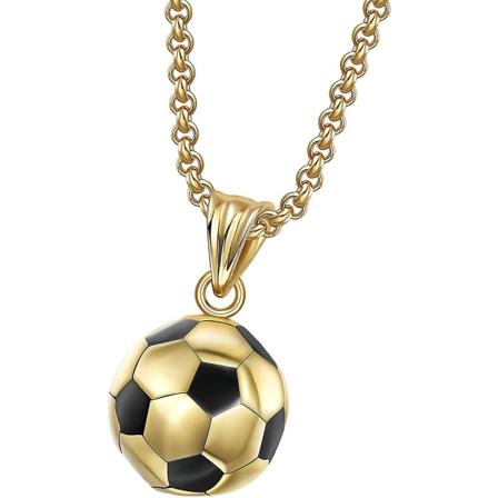 Motefotballkjede for å feire verdensmesterskapet med justerbar kjede for jenter Gutter Barn Unisex smykker med kjede 1 stk. gold black