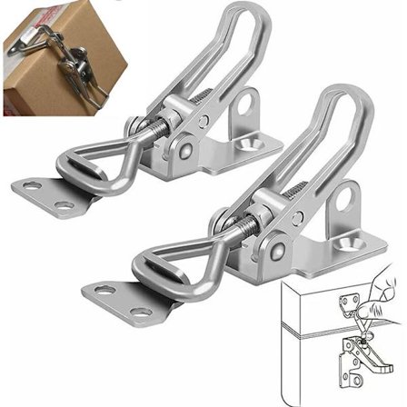 Metal Toggle Lås, 2 stk. Metal Toggle Lås, Håndtagslukning, Rustfri, Stærk Fiksering, Klem Lås