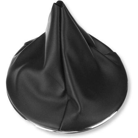 Nahkainen vaihdekepin suojus, yhteensopiva Fiat 500:n kanssa, jossa pidätinrengas ja kromattu pyöreä kehys