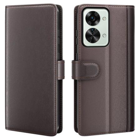 Oneplus Nord 2t 5g Plånboksfodral Äkta Läder Flip Folio - Brun