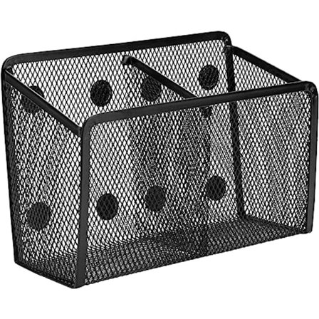 Magnetisk pennholder, rustfritt stål nett pennkurv, (to firkantede