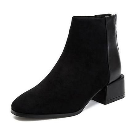 Höst Vinter Casual Chelsea Mode Ankel Boots BLACK 35