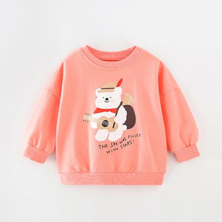 Girls Animal Print Crew Neck Fall Toppar Långärmade Sweatshirts