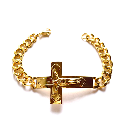 Guld armband i rostfritt stål med 18k guldplätering