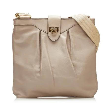 Salvatore Ferragamo Pre-owned Pre-owned Läder crossbodyvskor grå, Dam Vintage Väskor, Dam, Storlek: ONE SIZE