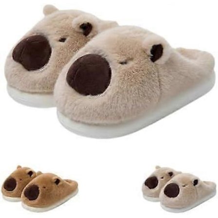 Søde Capybara Hjemmesko til Børn, Hyggelige Plysdyr Indendørs/Udendørs Hjemmesko, Varme Vinter Indendørs Hjemmesko, Sjove & Søde Bløde Sandaler-