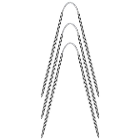 Joustavat kaksiteräiset puikot, 3 kappaleen sarja, metalliset lyhyet puikot, 21 cm kiinteät kaksiteräiset puikot