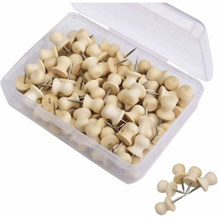 Naturtræ tegnestifter til kontor, hjem, korktavler, fotos, noter, kalendere 50 stk.