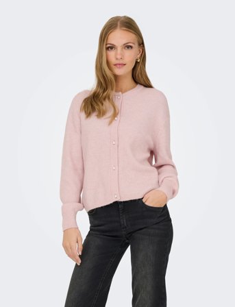 JDY Jdylumi Life L/S Button Cardiga Knt Noos - Pink - L