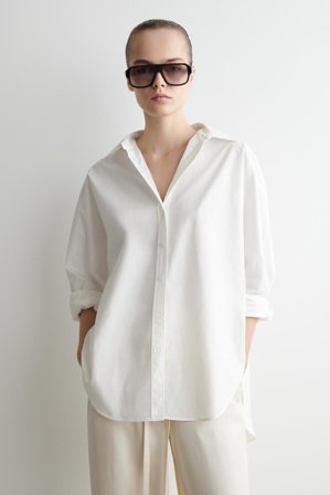 COS Women's Relaxed Cotton Shirt in White