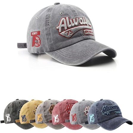 Grå vasket og pustende retro stil herre baseball cap, Baseb