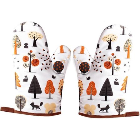 1 par isolerade handskar grillhandskar mikrovågshandske polyester bomullshandskar ugn isolerade handskar
