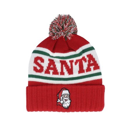 American Needle - Červená pom Beanie - Santa Pillow Line Knit Red/Green/White Pom @ Hatstore
