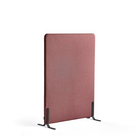 Raumtrenner ZONE, 1360 x 1000 x 46 mm, Stoff Rivet, schwarze Beine, pflaume