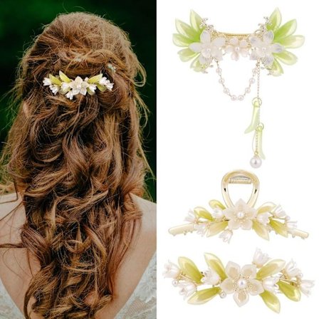 3 STK Orchid Hårspænder Hårspænder Til Kvinder Perlehår