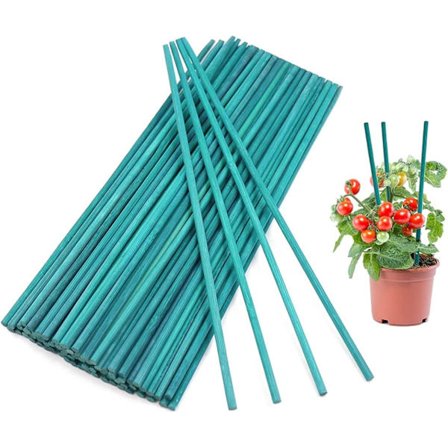 100 stk. plantesupportpinde, 30 cm bambuspinde med rillede støttepindestokke til hjem, have, blomster, planter (grøn)
