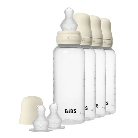 BIBS Baby Bottle Round Silicone 4-Pak Lvory 270 ml, Børn & Forældre, Sutteflasker & Tilbehør, Sutteflasker