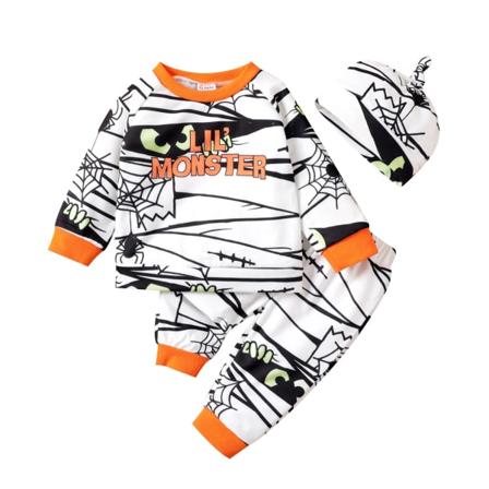 3 st Halloween baby /flickmamma och print White 18-24 Months
