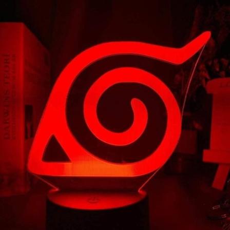 LSDAMN LED-yövalo Naruto Konoha Logo Värikäs yövalo lastenhuoneeseen Viileä koristevalo AM4828 -h