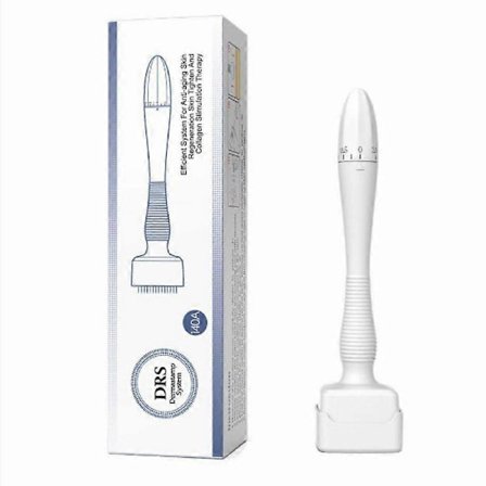 Justerbar Microneedling Derma Stamp Penn med 140 nåler, 0-3,0 mm. Hudpleieverktøy egnet for rynker, arr og mer.