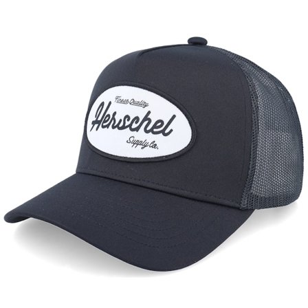 Herschel - Nero trucker Cappellino - Whaler Tall Mesh Gas Station Cap Black A-Frame Trucker @ Hatstore