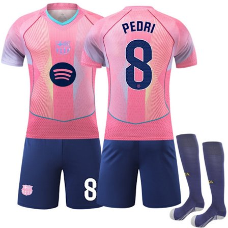 2025-2026 Barcelona Hjemme Special Edition Børnefodboldtrøje Nr. 8 Pedri-Perfekt