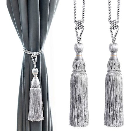 Dekorativa Gardinbandhållare med Boll-Tofs