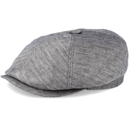 Stetson - Grå flatcap Keps - 6-Panel Linen Fischgrat Grey Flat Cap @ Hatstore