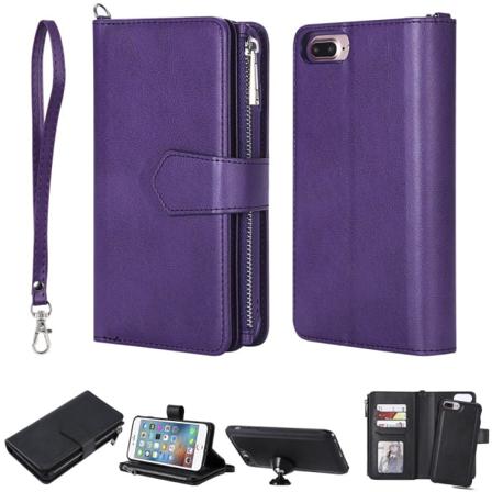 Iphone 6/6s/7/8 Plus - 2in1 Magnet Skal / Plånboksfodral - Lila Purple Lila