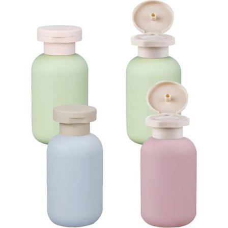 4-delt rejsesæt med flasker, 100 ml rejsebeholder, flyrejseflaskesæt til bærbare rejseflasker