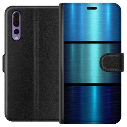 Huawei P20 Pro Lompakkokotelo Sininen Metalliset Rajat