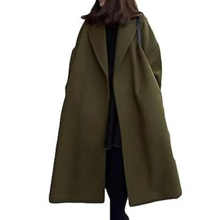 Vinter- og høstjakke for kvinner, koreansk versjon, oversized, varm jakke for daglig bruk på kontoret (M mørkegrønn)