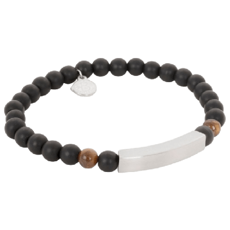 by BILLGREN Benny Beaded Bracelet Black Accessoarer Herr Svart 19 cm