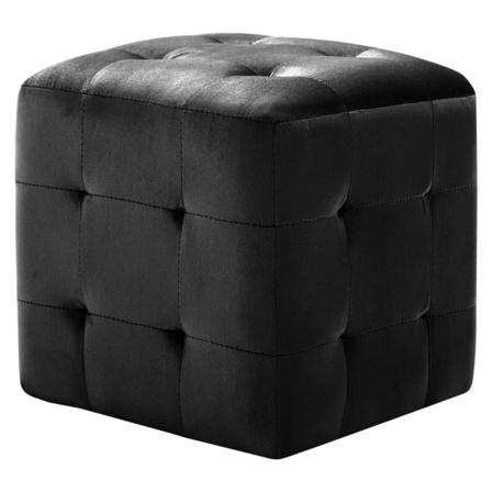Vidaxl Sängbord 2 St Svart 30x30x30 Cm Sammetstyg Svart