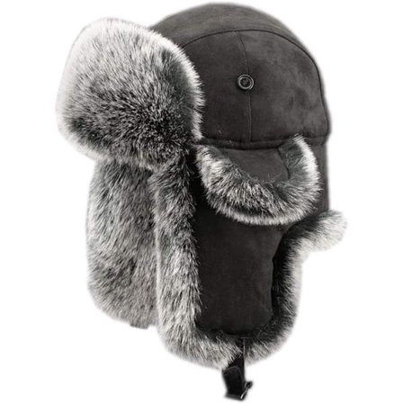 Pilot Hat Vinterhue Varm Hue Unisex Hue Størrelse 58 til 60 Vandafvisende Stof Kunstpels Unisex One Size til Sport som Skiløb Snowboarding Sort