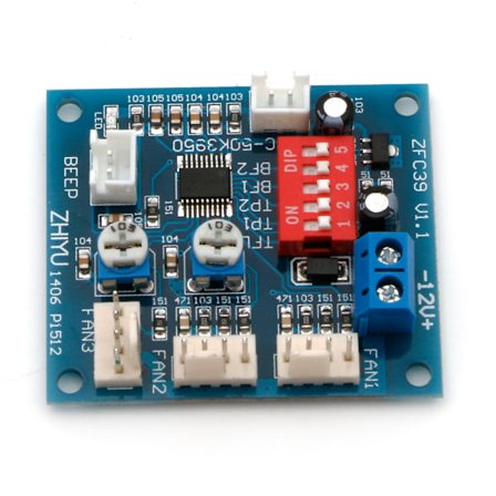 PWM 12V CPU PC Vifte Temperaturkontroll Hastighetskontroller Modul Høy-Temp Alarm