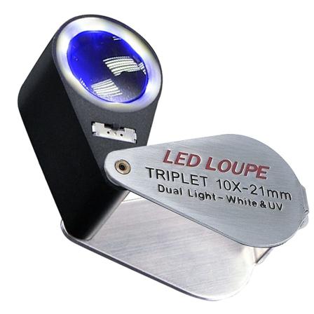 10x + UV-valo Mini Folding Jewel Magnifier Eye Jewelry Loupe f
