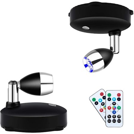 Trådløs Spotlight Batteridrevet Spot Light Up Lights Indendørs Mini Accent Lights Dæmpbare Kunstlys Led Spotlights Med Fjernbetjening Stick On 