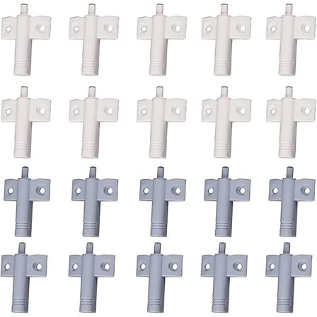 20 stk. kjøkkendørdempere, skapdempere, skuffdempere, myk og stille demper, for skap, dør (hvit+grå)-FD-