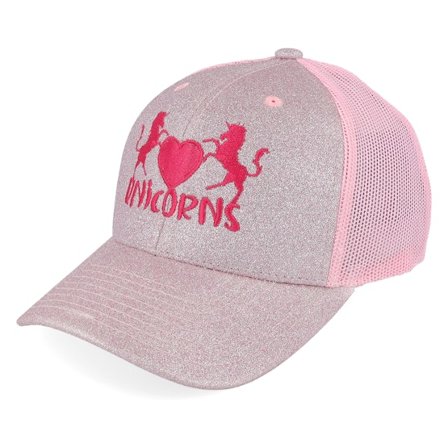 Unicorns - Pink trucker Czapka Z Daszkiem - Kids Unicorns Heart Pink Glitter/Pink Trucker @ Hatstore