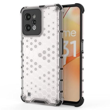 Honeycomb case pansret cover med geleramme Realme C31 transparent
