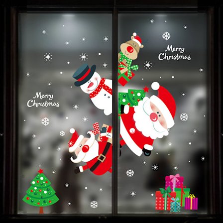 Juledekorasjon DIY-klistremerker til vinduer, gjenbrukbare klistremerker