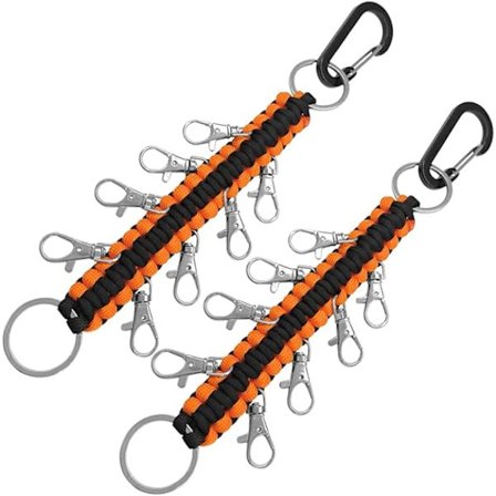 2 stk. Cheer Bows Holdere Paracord Håndlavet Cheer Bow Tilbehør til Cheerleading Teen Piger Gymnasium Sport, Sort og Orange