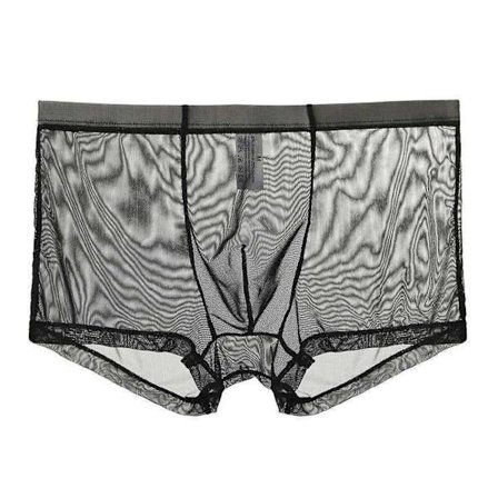 Miesten Bokserit Hengittävät Joustava Verkko Matala Vyötärö Jääsilkki Viilentävät Antiseptiset Läpinäkyvät Miesten Alushousut Miesten Alusvaatteet