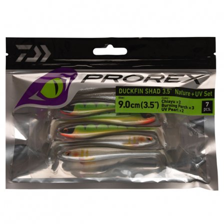 Daiwa PX Duckfin Shad 8,9cm (7stk.) - Nature + UV Set